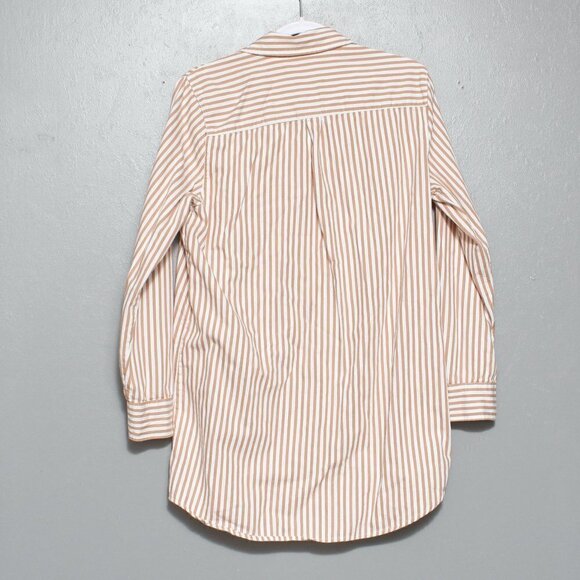 Aerie striped cotton button down long shirts tunic - Picture 2 of 7